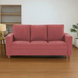mintwud from pepperfry Matsu Fabric 3 Seater Sofa In Pink Colour-picture-21