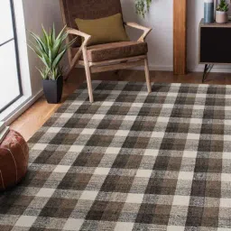 saraswati global Brown Geometric Wool 8 ft x 10 ft Hand Tufted Carpet-picture-20
