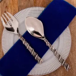 GIBOX Climber Salad Server Spoon & Fork Ice Scooper Reusable Bar Accessory for Home Party Serving Spoon 2 pieces-picture-2