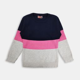 Here&Now X Game Begins Girls Colourblocked Pullover-image-73