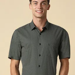 Allen Solly Checked Spread Collar Cotton Curved Slim Fit Formal Shirt-image-18
