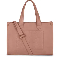 ALL ABOUT HER Colourblocked PU Swagger Tote Bag with Cut Work-36