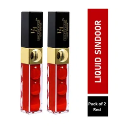 Half N Half Set Of 2 Sparkling Water Proof Liquid Sindoor  - Red-2