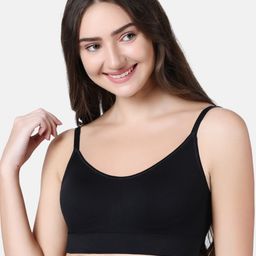 Enamor Black Flexi Free Ultimate Comfort Seamless T-shirt Padded Bra and Wirefree-52