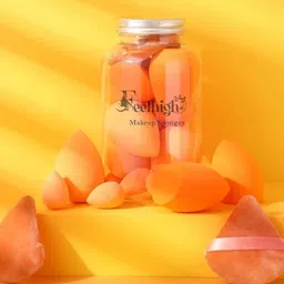 FEELHIGH Set Of 11 Sponge & Triangle Puff With Storage Jar image 2
