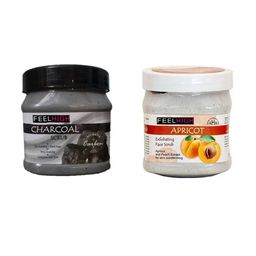 FEELHIGH Set Of 2 Charcoal & Vitamin C Scrub For Face & Body Exfoliators 500 ml Each-75