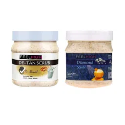 FEELHIGH Set of De Tan & Diamond Scrub for Face & Body - 500 ml Each-5