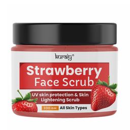 KURAIY UV Skin Protection Strawberry Face Scrub for Skin Lightening - 100g-56