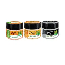 AYA Set Of 3 Activated Charcoal - Papaya & VitaminC Exfoliating Face Scrub 25 ml Each-4