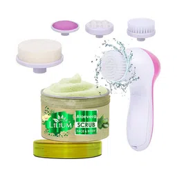 Lilium Active Anti Oxidants Aloe Vera Scrub 250g & 5-In-1 Face Massager-33