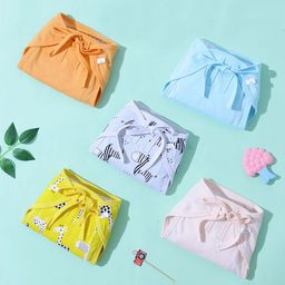 Snugkins Set of 5 Printed Small Size Cotton Nappy - Multicolor-50