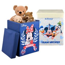 Kuber Industries 2 Pieces Mickey & Minnie Mouse Printed Toy Storage Box with Lid 60L-36