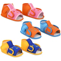 Smartots Infants Set of 3 Colourblocked Cotton Booties-6