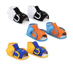 Smartots Infants Set of 3 Colourblocked Cotton Booties-1