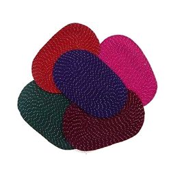 Supreme Home Collective Red & Green 5 Pieces Textured Cotton Anti Skid Doormats-image-89