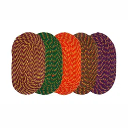 Supreme Home Collective Green & Red 5 Pieces Printed Cotton Anti-Skid Oval Shape Doormats-image-73