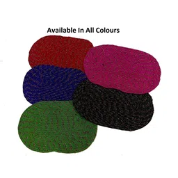 Supreme Home Collective Blue & Red 5 Pieces Printed Cotton Anti-Skid Oval Shape Doormats-image-24