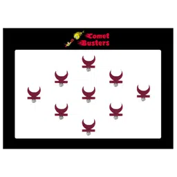 Comet Busters Set Of 9 Crescent-Shaped Stone-Studded Designer Bindis - Maroon-33