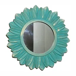 VAS collection home Blue Floral Shape Wall Decor Mirror-5