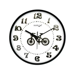 RANDOM Black & White Printed Round Contemporary Wall Clock image 1
