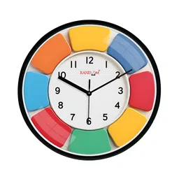 RANDOM White & Yellow Textured Round Contemporary Wall Clock image 1