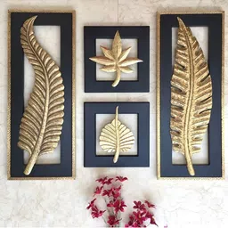 VAS collection home Brown & Black 4 Pieces Textured Wooden Wall Decor-picture-25