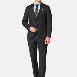 Blackberrys Men 2-Piece Checked Slim-Fit Single-Breasted Formal Suit-picture-13