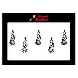 Comet Busters 5 Pcs Embellished Reusable Designer Bindis - Black-28
