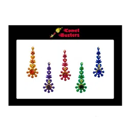 Comet Busters 5 Pcs Embellished Reusable Designer Bindis - Multicoloured-19