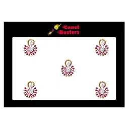 Comet Busters 5 Pcs Embellished Reusable Designer Bindis - Red-5