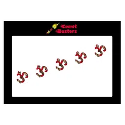 Comet Busters 5 Pcs Embellished Reusable Om-Shaped Designer Bindis - Red-14
