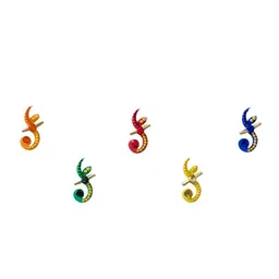 Comet Busters 5 Pcs Embellished Reusable Designer Bindis - Multicolored-12