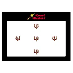 Comet Busters 5 Pcs Embellished Reusable Trishul-Shaped Designer Bindis - Red-12