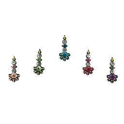 Comet Busters 5 Pcs Embellished Reusable Designer Bindis - Multicolored-10