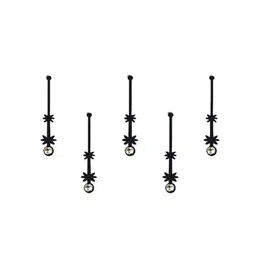 Comet Busters 5 Pcs Embellished Reusable Designer Bindis - Black-15
