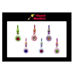 Comet Busters 6 Pcs Embellished Reusable Designer Bindis - Multicoloured-15