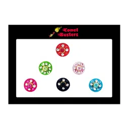 Comet Busters 6 Pcs Embellished Reusable Designer Bindis - Multicoloured-53