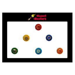 Comet Busters 6 Pcs Embellished Reusable Designer Round Bindis - Multicoloured-14