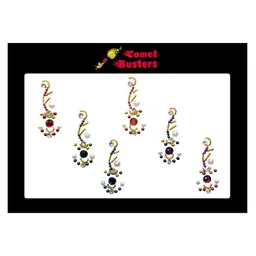 Comet Busters Red & Blue Stone Studded Bindis - 6 Pcs-38