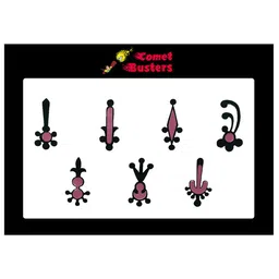 Comet Busters 7 Pcs Reusable Designer Bindis - Black & Mauve-16