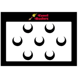 Comet Busters 7 Pcs Reusable Crescent-Shaped Designer Bindis - Black-33