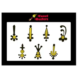 Comet Busters 7 Pcs Reusable Designer Bindis - Black & Yellow-17