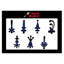 Comet Busters 7 Pcs Reusable Designer Bindis - Black & Blue-14