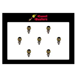 Comet Busters 7 Pcs Embellished Reusable Designer Bindis - Black & Gold-Toned-17
