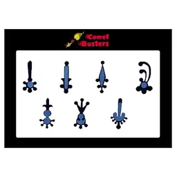 Comet Busters 7 Pcs Reusable Designer Bindis - Black & Blue-57