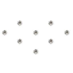 Comet Busters Set of 8 Stone-Studded Designer Bindis - Silver-Toned-13