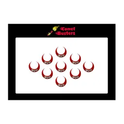 Comet Busters 9 Pcs Embellished Reusable Designer Bindis - Red-80