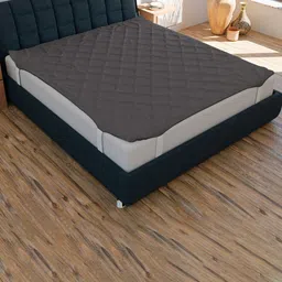 CURIOUS LIFESTYLE Grey Cotton Double Bed Waterproof Mattress Protector-image-127