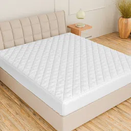 CURIOUS LIFESTYLE White Quilted Cotton Queen Size Fitted Water-Proof Mattress Protector-image-87