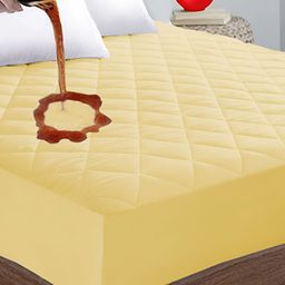 LINENOVATION Yellow Quilted Waterproof Mattress Protector-image-112